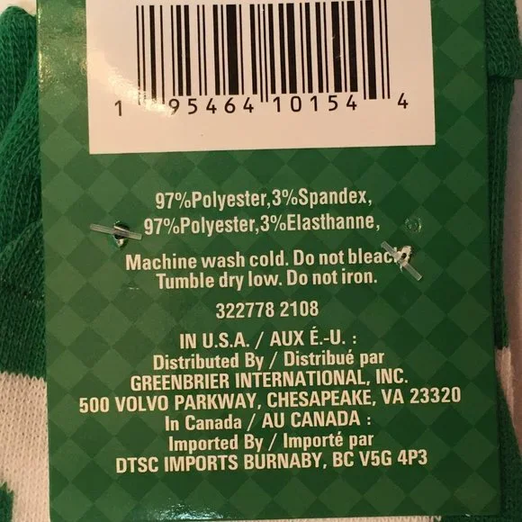 *3/$15 Mens Lucky Leprechaun St. Paddys Day Socks - Picture 4 of 4